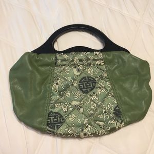 Leather and cloth purse